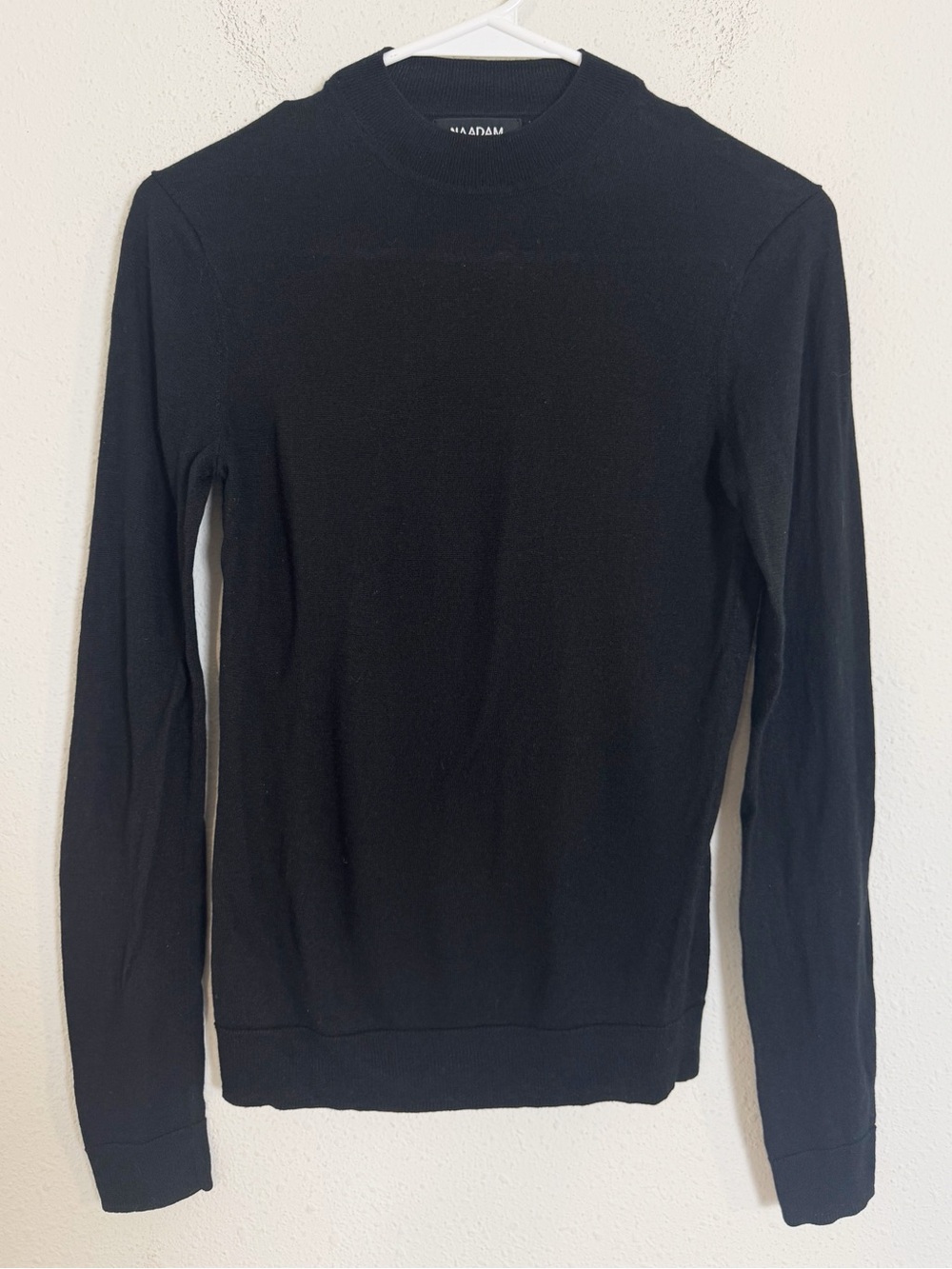 Naadam silk cashmere knit black mock neck sweater
